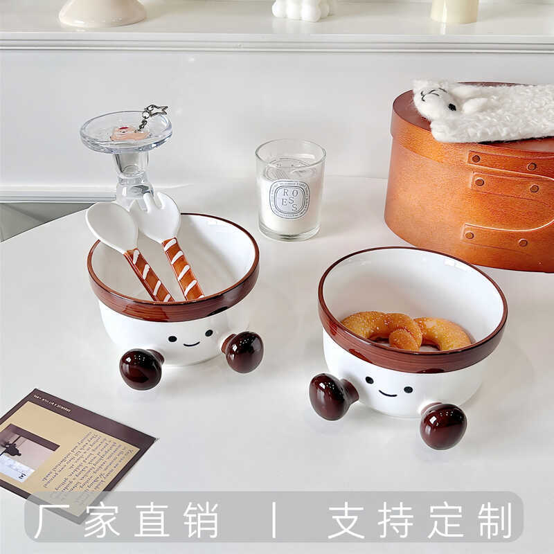 Dễ Thương Underglaze Màu Gốm Ăn Liền Bát Hộ Gia Đình Ăn Mì Ăn Liền Salad Ký Túc Xá Mì Ăn Liền Bát Gi