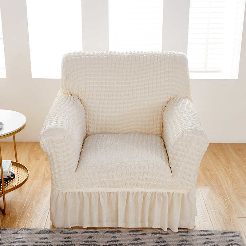 Màu Trơn Đôi Bong Bóng Co Giãn Sofa Bao Váy Bong Bóng Sofa Bao Phòng Khách Phòng Ngủ Sofa Bao Da
