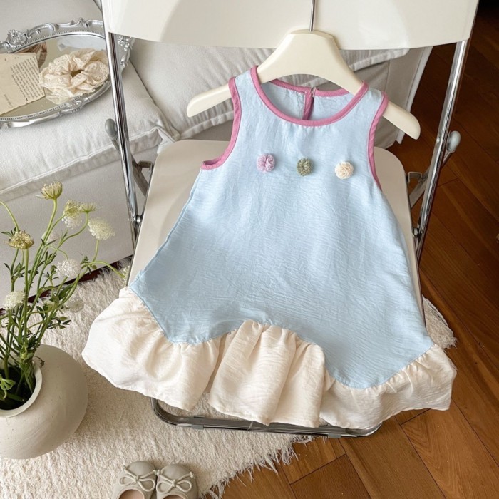 Girls Dress Summer New Sweet And Fashionable Little Girl Princess Dress Baby Baby Sleeveless