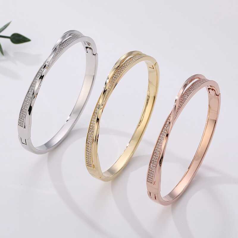 Vòng tay xoắn kim cương chéo Vòng tay Mobius Vòng tay thời trang Vòng tay nữ sáng tạo Vòng tay Gypso