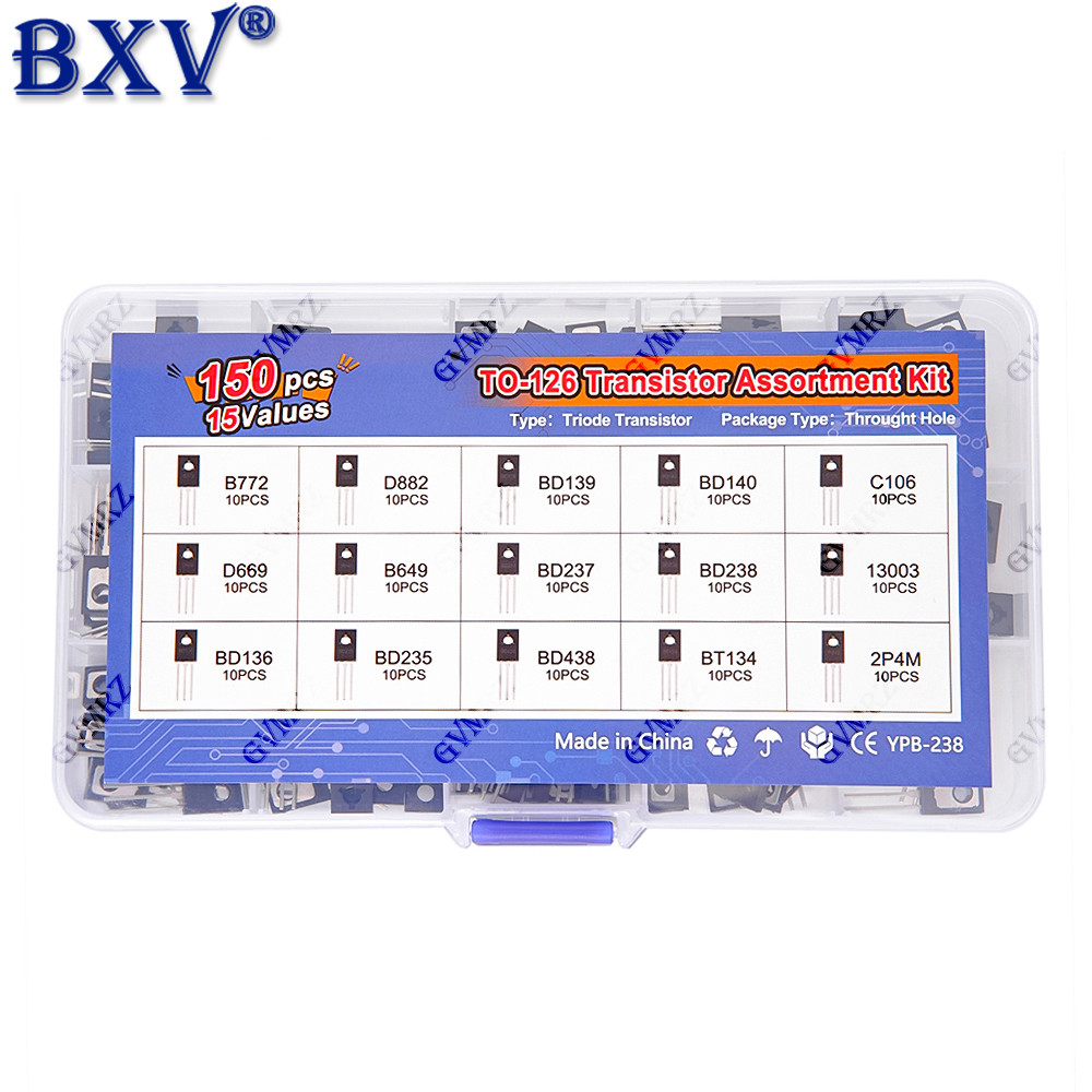 150 CÁI TO-126 Transistor & SCR Kit - 15 giá trị (NPN / PNP BJT & Thyristor Mix: BD139, D882, BT134)