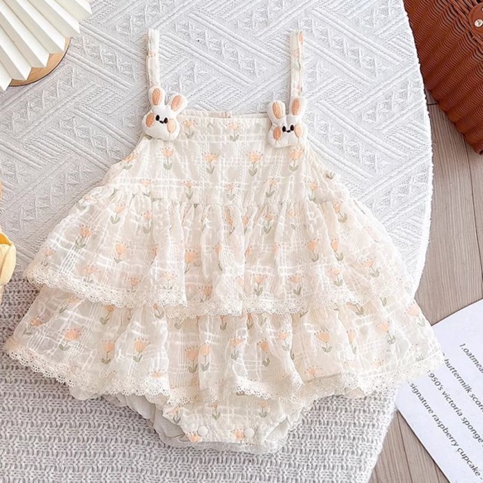 Baby Clothes Princess Style Summer Clothes New Baby Sling Bag Fart Clothes Newborn Super Cute