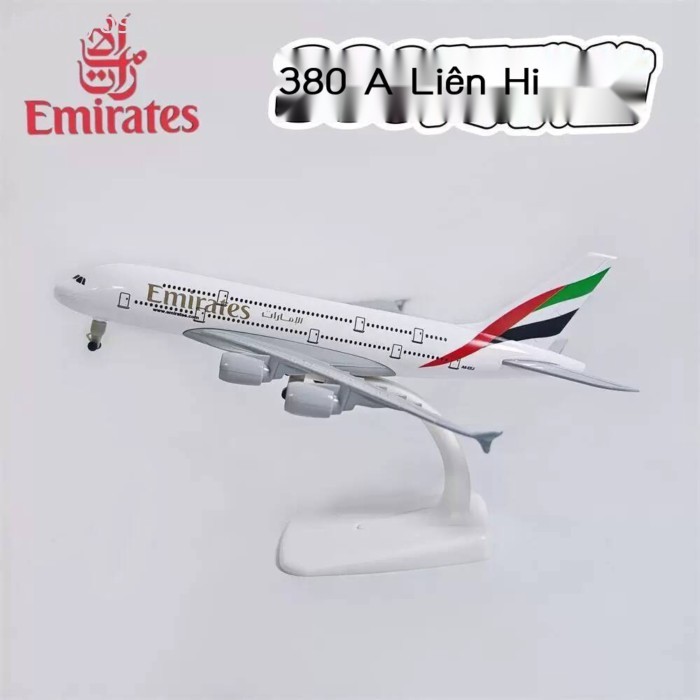 (HÀNG HOT) Mô hình máy bay chở khách dân dụng Airbus A380 của hãng hàng không Emirates, có bánh xe