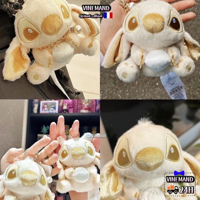 Kho Hà Nội🚚Golden Stitch Pendant Pearl Party Three-dimensional Plush Toy School Bag Key Ins Style Pe