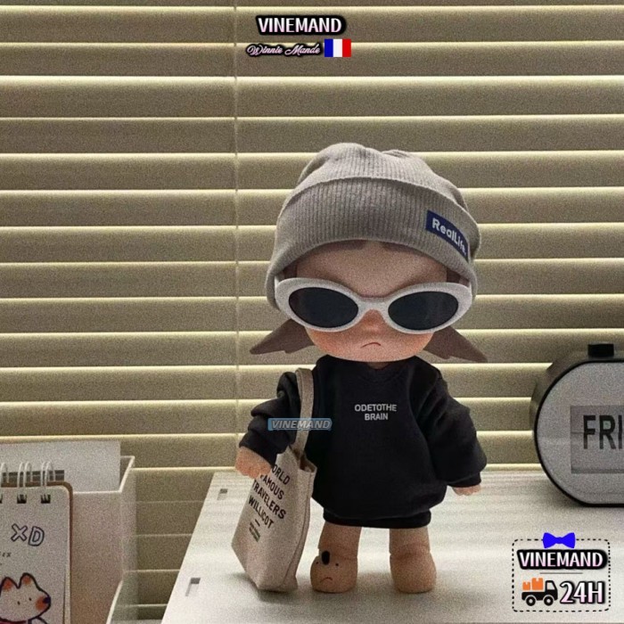 Kho Hà Nội🚚Cool Gazi Sister Zsiga1/8 Baby Clothes "gray Hat Cool Black Series" Set Cute Cartoon Doll