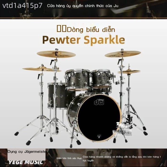 ( rẻ mà chất lượng) Bộ trống Jazz DW Performance Series Pewter Sparkle 5 món