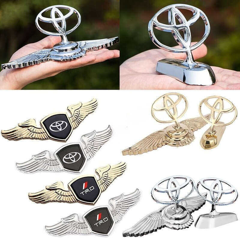 LAIFU Kim Loại Trước Hood Decal Quốc Huy Cánh Góc Xe Miếng Dán Cho Xe Toyota TRD Camry Corolla 4Runn