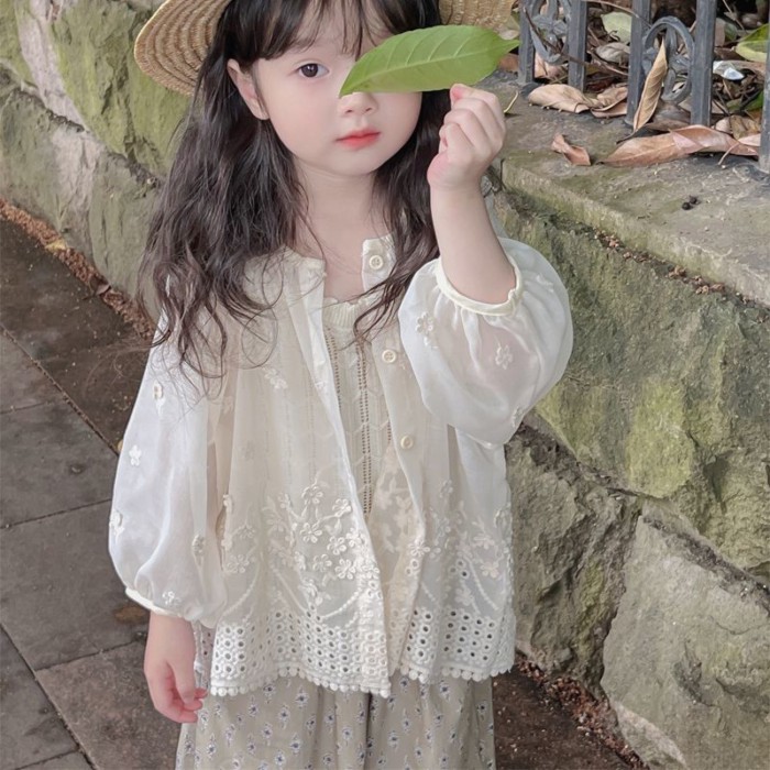 Girls' French Sun Protection Clothing Summer Girl Baby Sun Protection Clothing Forest Childre