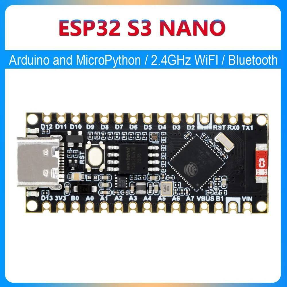 Ban nhạc ESP32-S3 Nano ESP32-S3R8 2.4GHz Wi-Fi và Bluetooth Internet of Things MicroPython tương thí