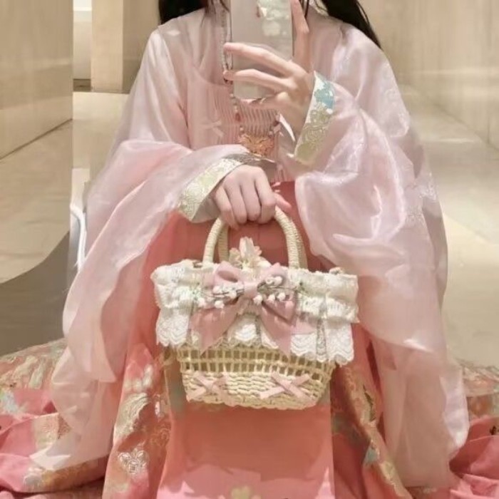 Năm  nguyên bản dệt tay lolita túi, mục vụ phong cách lolita lolita rơm dệt phong lan của thun