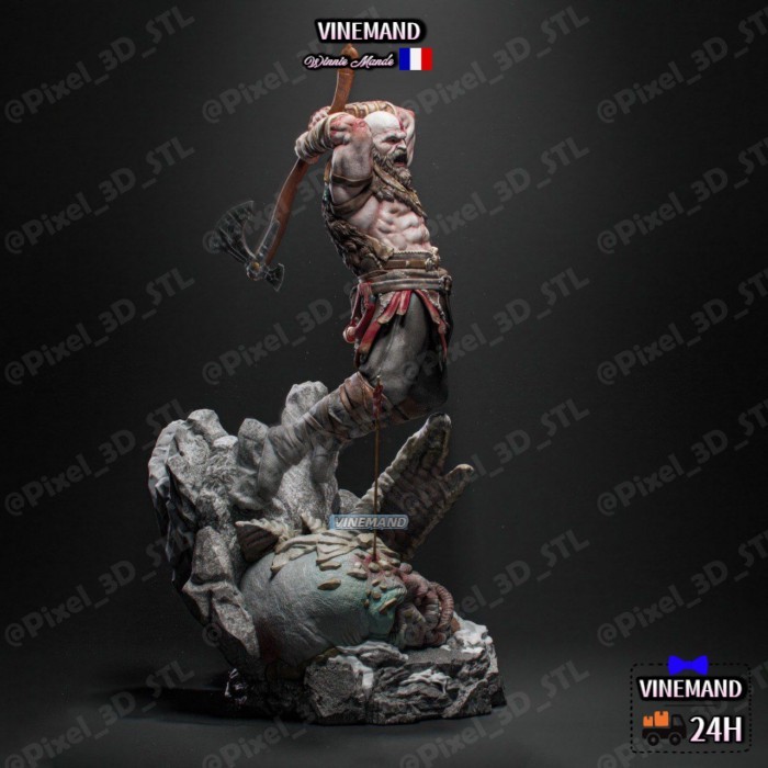 Kho Hà Nội🚚High-precision Figure Of God Of War Kratos Kratos In Battle Ax Pose