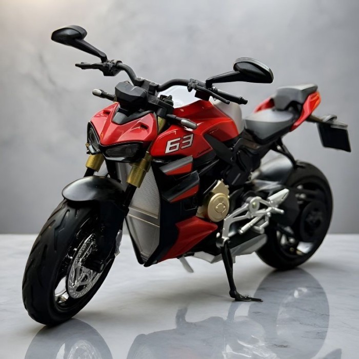 Mô hình xe máy hợp kim kéo âm thanh và ánh sáng Ducati V4S 1:12