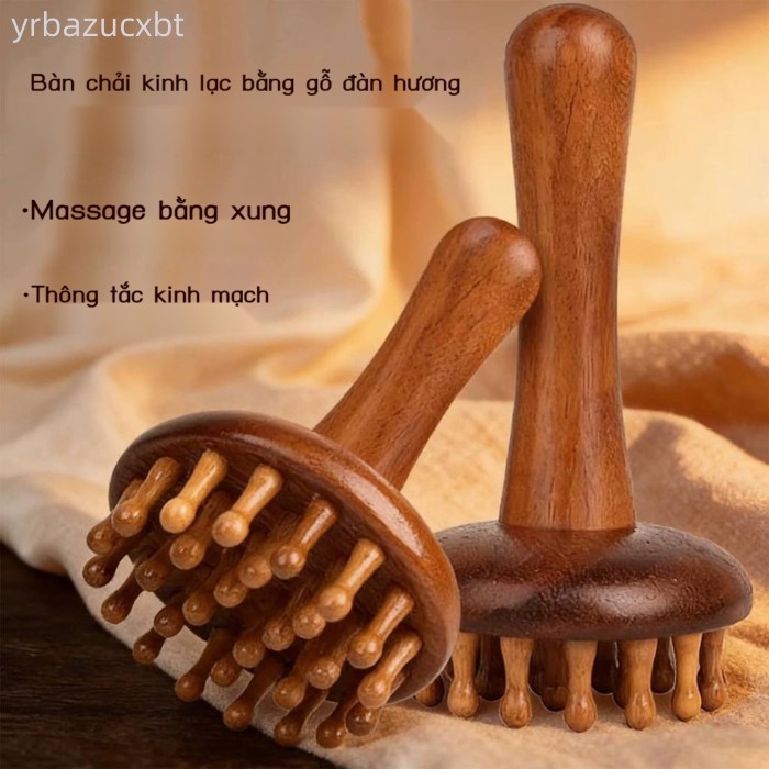 [VIP] Cọ bằng gỗ đàn hương, lược chải bụng đầu, cạo gió chân và lưng, kinh lạc toàn thân, dụng cụ
