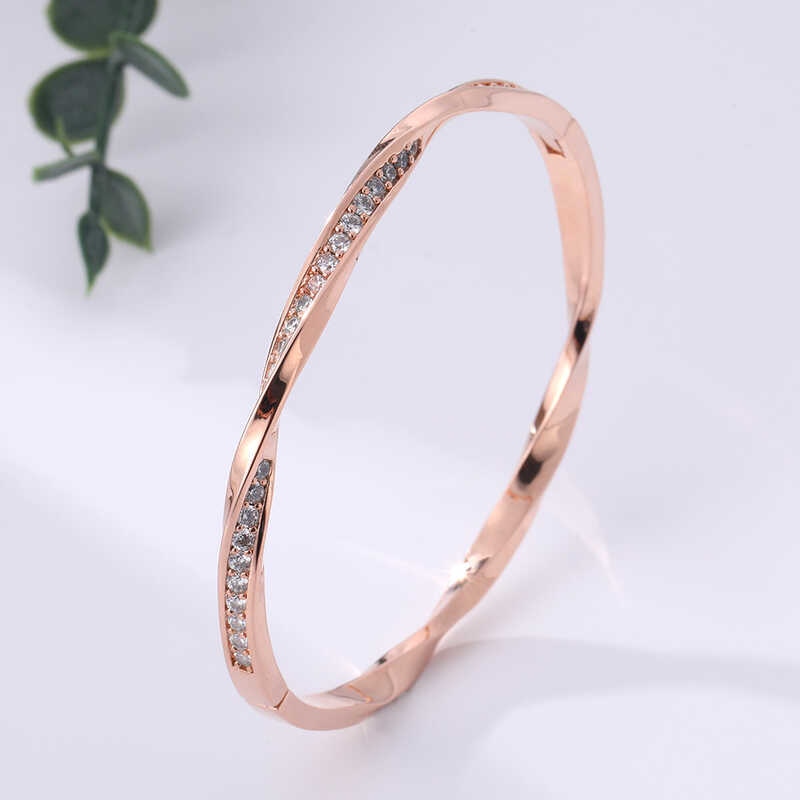 Vòng tay vàng hồng Gypsophila Thời trang đơn giản Jijia Mobius Vòng tay Vòng tay xoắn ốc Vòng tay