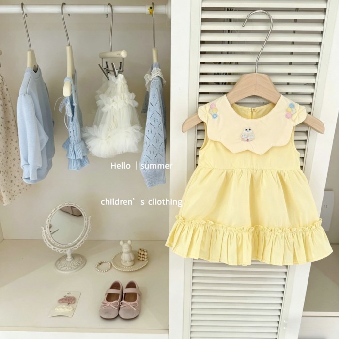 Girls Sleeveless Dress Summer Baby Girl Sweet And Cute Single Layer Cotton Skirt Baby Summer