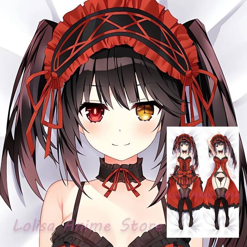 Dakimakura Tokisaki Kurumi Anime Body Gối In Hai Mặt 2WAY Vỏ Gối