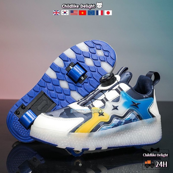 ✅Heelys Biến Dạng Giày 2 Bánh Đôi Đa Năng Giày Trượt Patin Đôi Hàng Heelys Mùa Thu Và Mùa Đông Giày