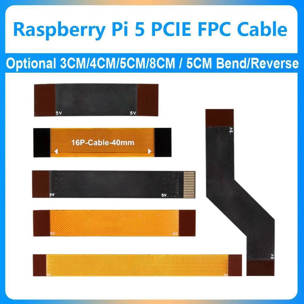 Cáp Raspberry Pi 5 PCIE FPC linh hoạt với độ phân 90R phù hợp với tốc độ cao hơn Tùy chọn 3CM 4CM 5C
