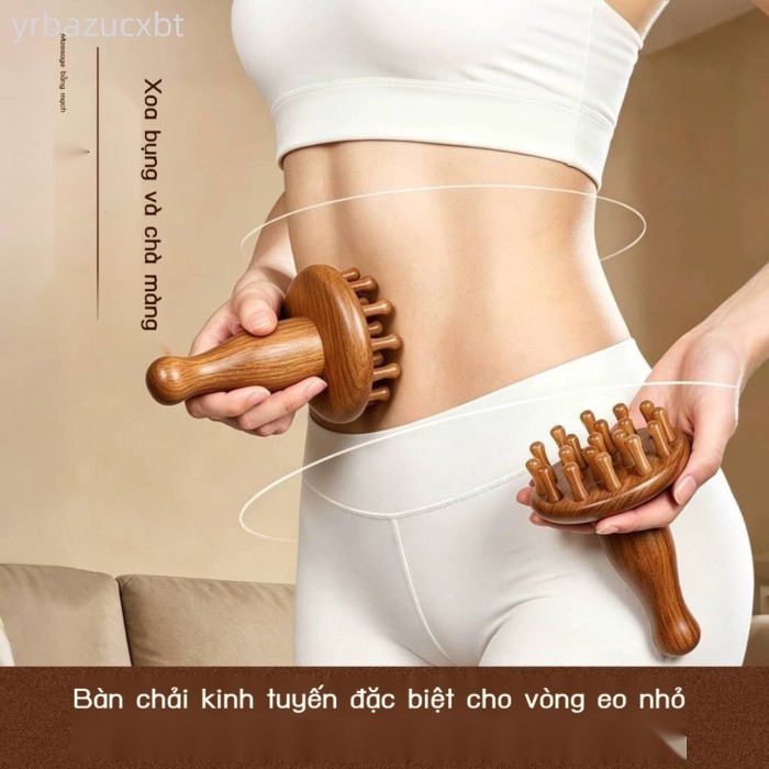 HOT- [ Ảnh thật ] Cọ bằng gỗ đàn hương, lược chải bụng đầu, cạo gió chân và lưng, kinh lạc toàn thâ