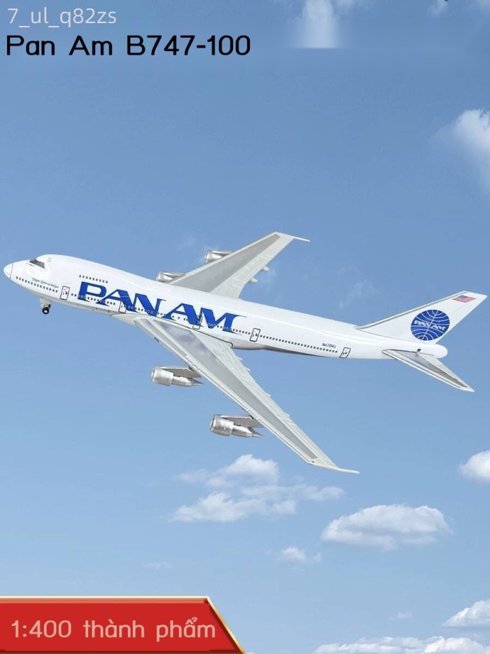 (Date mới) Mô hình máy bay chở khách Boeing 747-100 của Pan American Airways, tỷ lệ 1:400, mã N4704