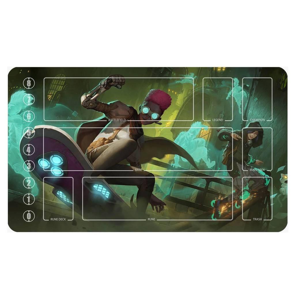 600X350X2Mm Diy Zaun Jinxs Card Battle Mat Mousepad Tcg Blitzcranks Đơn Player Board Thẻ trò chơi Du