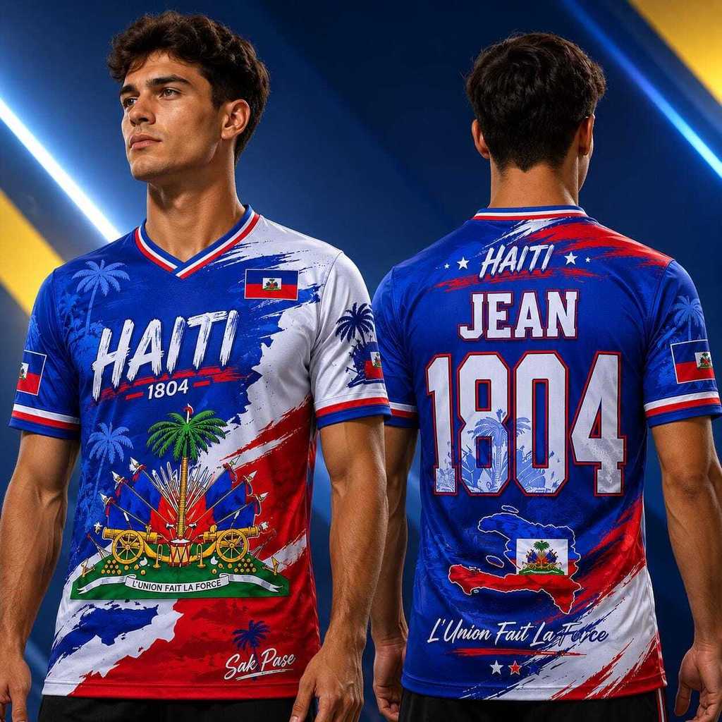 Áo đấu Haiti được cá nhân hóa, Áo bóng đá Haiti, Áo bóng đá Caribbean Pride, Áo thun nam & số tùy ch