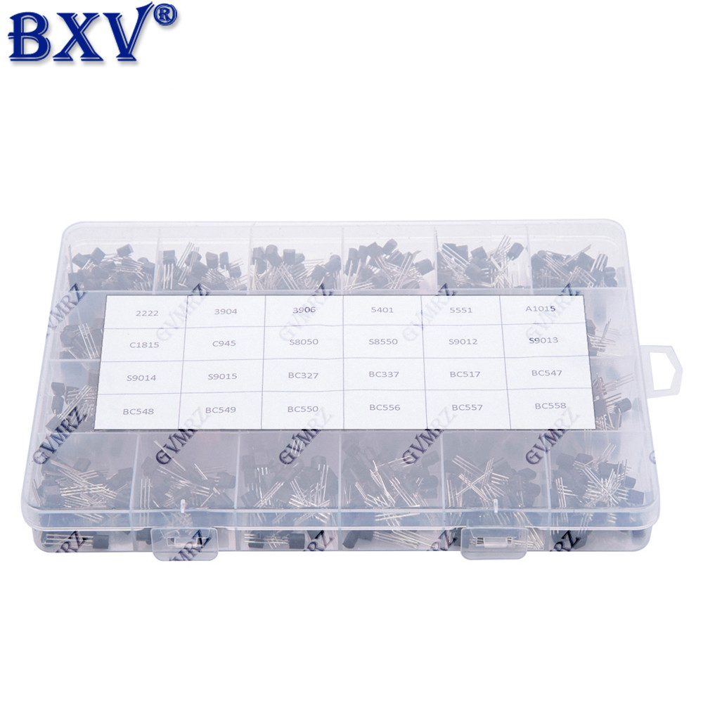 840 CÁI TO-92 Bộ phân loại Transistor - 24 giá trị (NPN & PNP BJT Mix: 2N2222, S8050, BC547) trong H