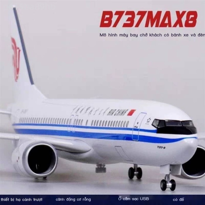 [SALE SỐC]  Mô hình Boeing 737 Max 8, của China International Airlines, có bánh xe và đèn, mô phỏng