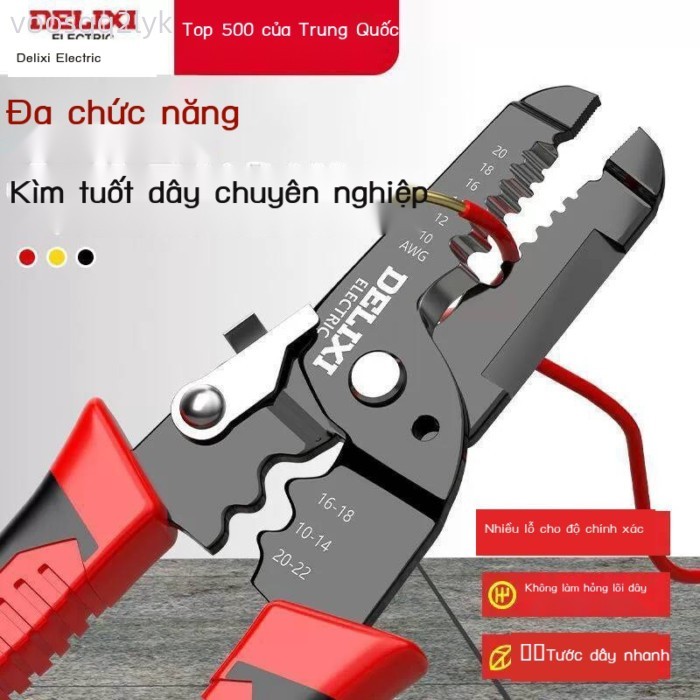 [Đa Năng] Kìm điện đa năng Delixi, kéo dây, máy điện, dụng cụ tuốt dây gia dụng, kìm cắt dây.