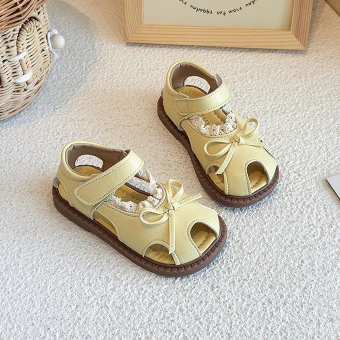 Korean Style Girls' Lace Sandals, Summer Children's Beach Shoes, Baby Shoes, Fashionable Girl