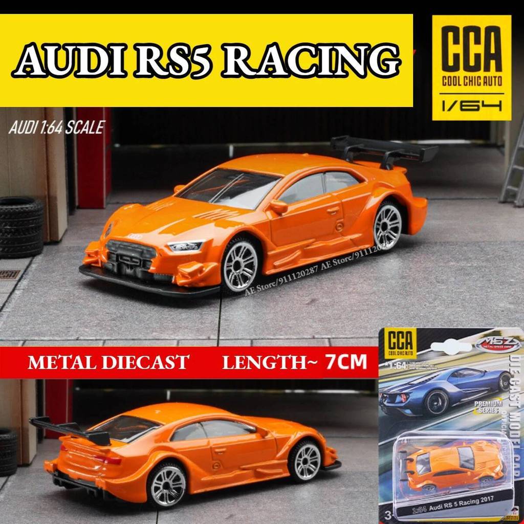 Mô hình xe mini kim loại tỷ lệ 1 / 64, Audi RS5 RACING Orange Copy Mini Art Die-Casting Series Trẻ e