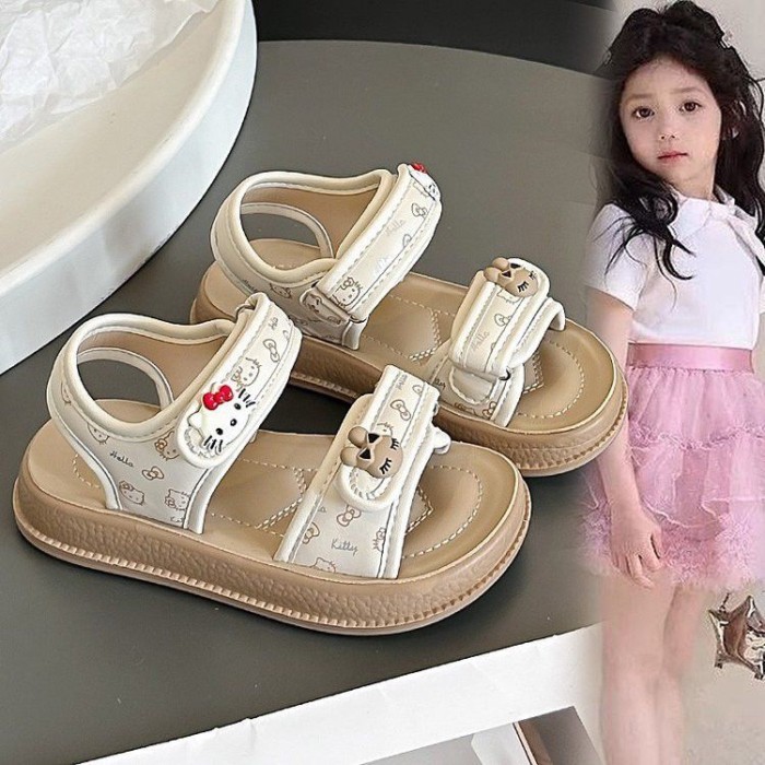 Girls KT Cat Sandals Summer New Style Children's Style Princess Beach Baby Girl Non-slip Soft