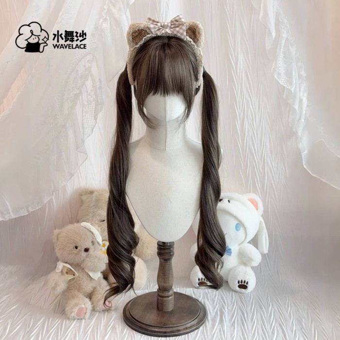 [85CM Tóc Xoăn] Sweet lolita lolita tóc thẳng dài Full Headgear jk lolita Bộ tóc giả