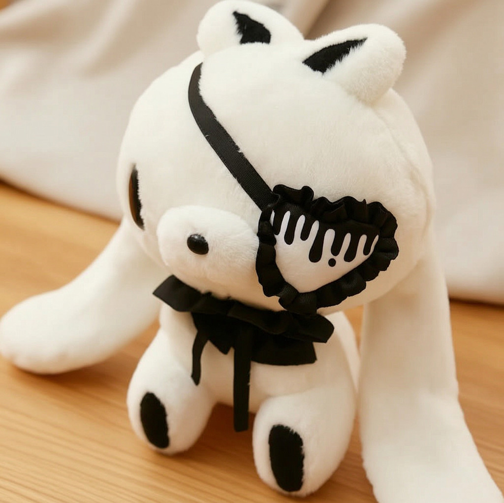 Bunny Gothic Gloomy Miếng Dán Mắt Cartoonstyle Hình Sang Trọng Có Vòng Treo Bàn Văn Phòng Cho