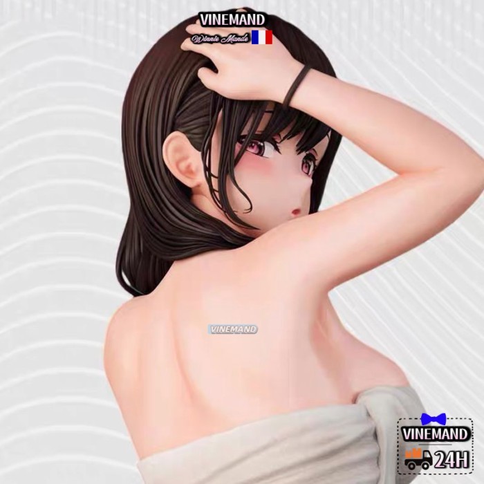 Kho Hà Nội🚚Kase Beautiful Girl With Hair Drying And Wrapped In A Bath Towel, Anime Table Set, GK Fig