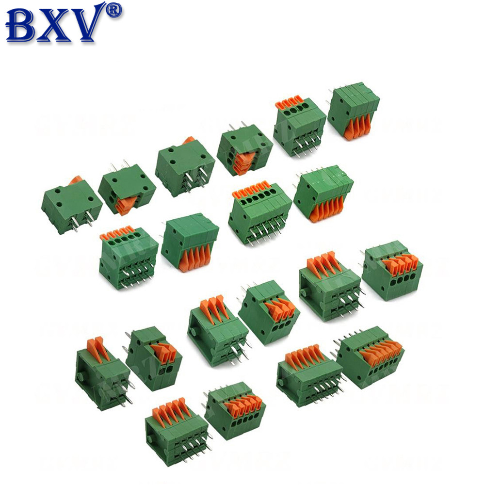5 Khối thiết bị đầu cuối PCB KF141V / KF141R - Đầu nối dây không vít 2,54mm Pitch Spring (Pin thẳng 