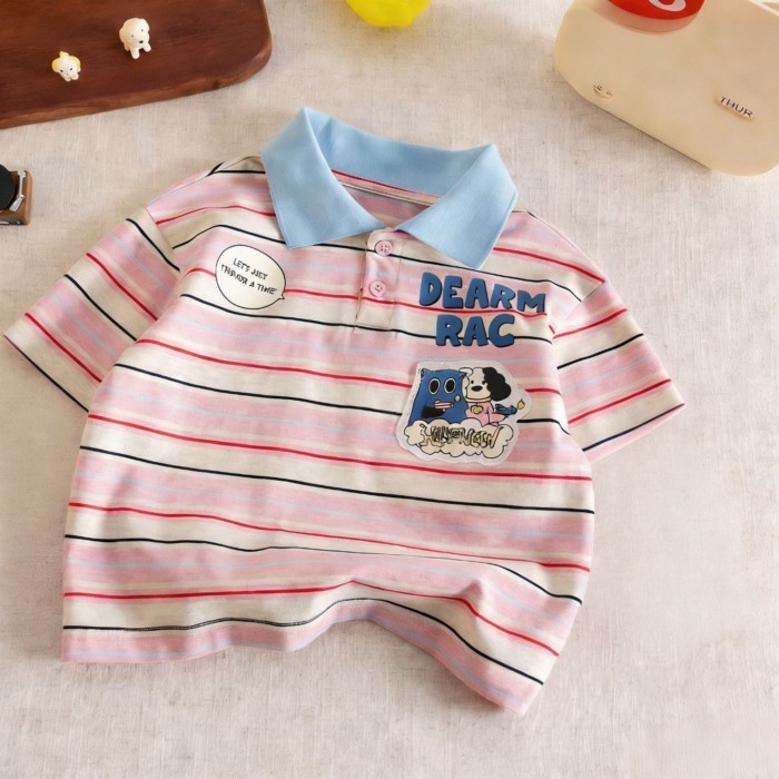 Summer New Short-sleeved T-shirt POLO Shirt Cartoon Style Boys And Girls Children's Clothing