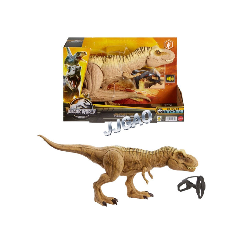 Mô hình Mattel Jurassic World, Tyrannosaurus Rex cỡ lớn săn bắt và nuốt chửi con mồi, HNT62