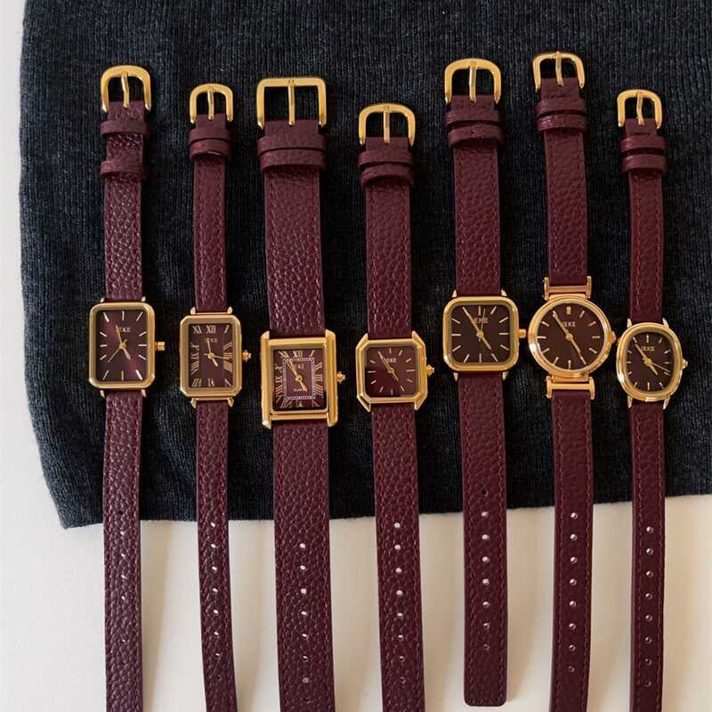 Đồng hồ đeo tay nữ IEKE Encore Red Watch Ladies Niche Fashion Light Luxury High-End Female Belt Quar