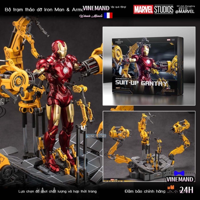 Kho Hà Nội🚚Armor Dismantling Station Iron Man Figure Mark 4 Set Toy With Movable Joints Men's Gift