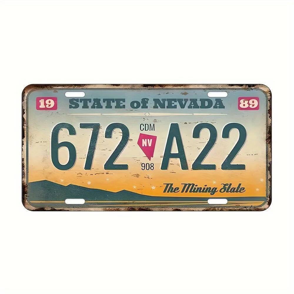 Tiểu bang Nevada "Nhà nước khai thác" 672 A22 Biển số Phong cách 2D In phẳng Kim loại Tín hiệu, Retr