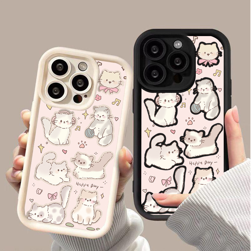 mèo cartoonVỏ điện thoại cho Redmi 14C 13C Note 14 13 12 Pro Poco X7 X6 C65 Xiaomi 13T 14T Pro Vỏ mề