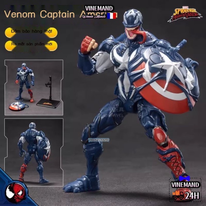 Kho Hà Nội🚚Toy Venom Series Iron Man Spider-Man Thanos Captain America Black Panther Action Figure