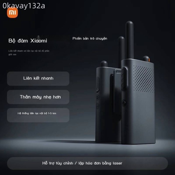 [Đa Năng] Bộ đàm Xiaomi Walkie-Talkie 3 Chat Edition, loại analog, nhẹ, cài đặt tần số bằng APP, dù