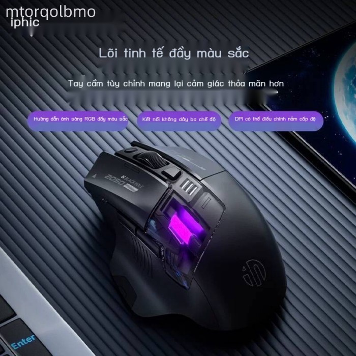 [GIÁ SỐC] Chuột không dây Inphic A9 Explorer Edition Bluetooth ba chế độ, có sạc lại, dùng cho văn