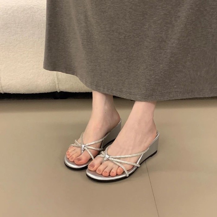 New Sandals Women's Shoes Strap Sandals Wedge Summer Round Toe Open Toe Thin Style Going Out