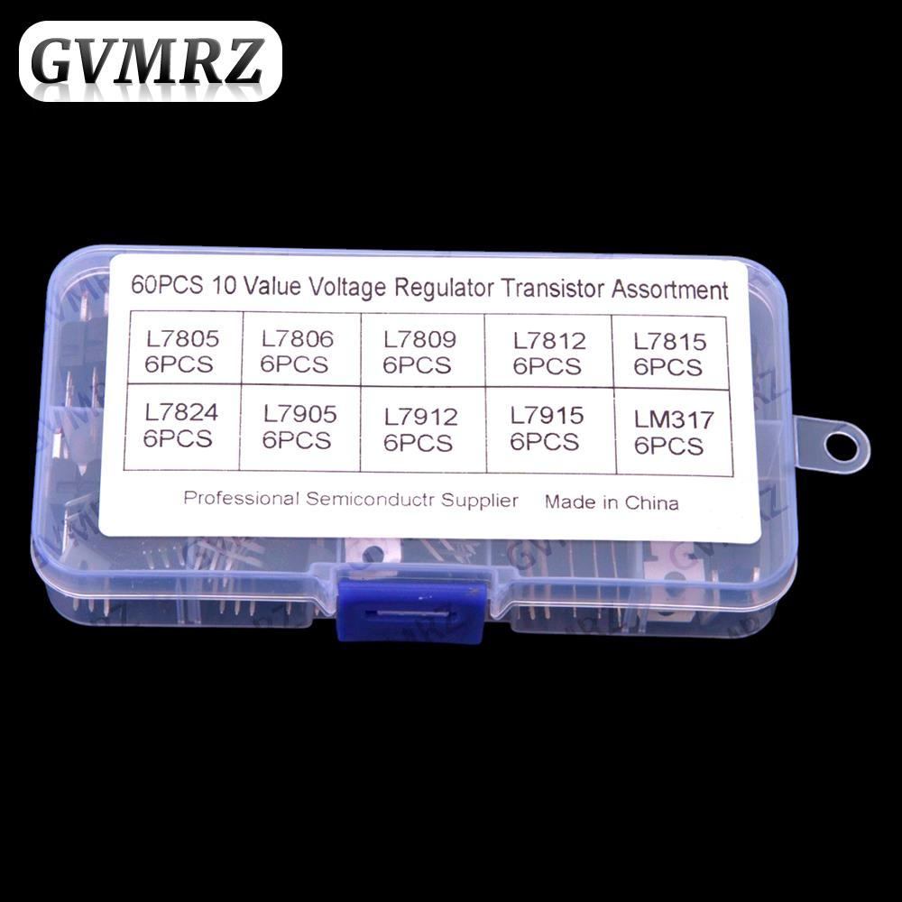 60 Chiếc Mỗi 6 Chiếc L7805 L7809 L7812 L7815 L7815 LM317T Ba Đầu TO-220 Zener Diode Gói L7815 L7824