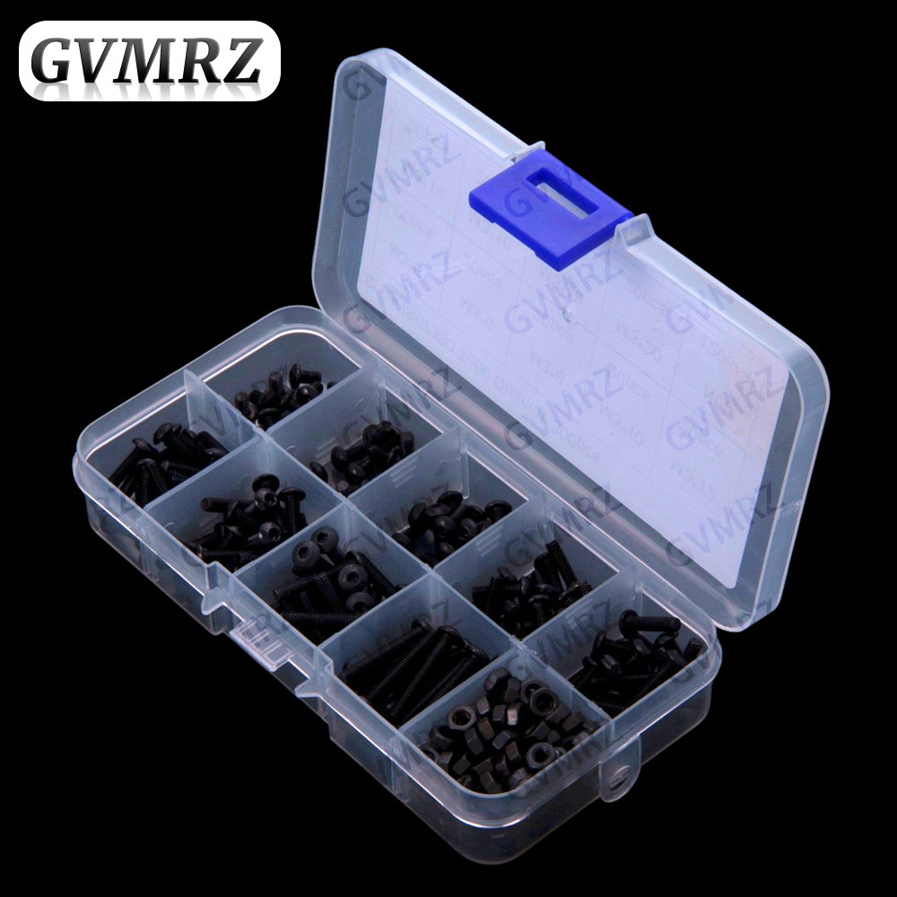 300 chiếc M3 * 5 M3 * 6 M3 * 8 M3 Đen Đầu Chảo Lục Giác Ổ Cắm Vít M3 * 5 M3 * 6 M3 * 8 M3 * 12 M3 * 