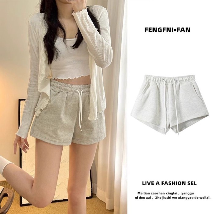 American Shorts Women's Casual Sports Shorts Summer New A-line Three-point Loose Shorts A-lin