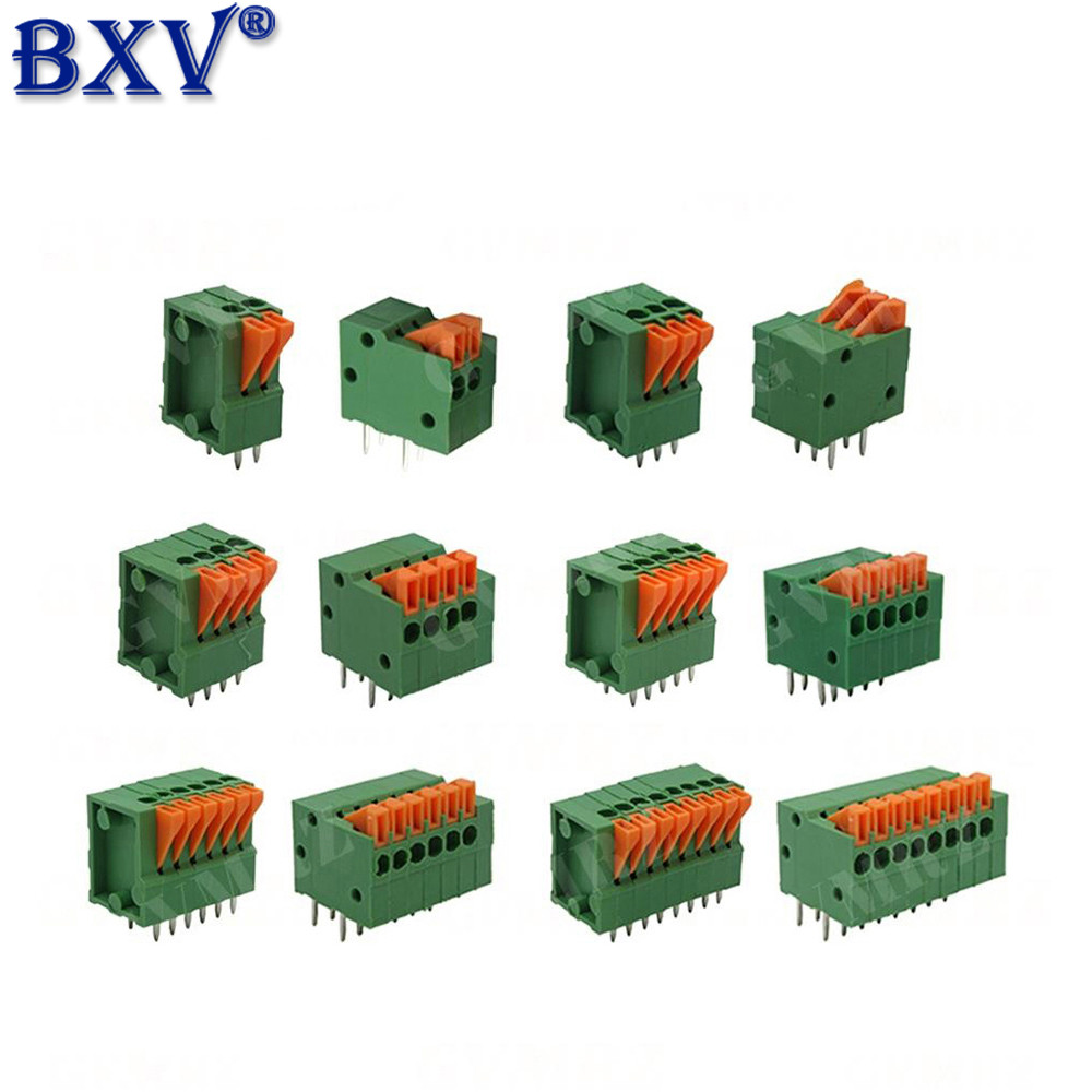 5 Khối thiết bị đầu cuối PCB KF141V / KF141R - Đầu nối dây không vít 2,54mm Pitch Spring (Pin thẳng 